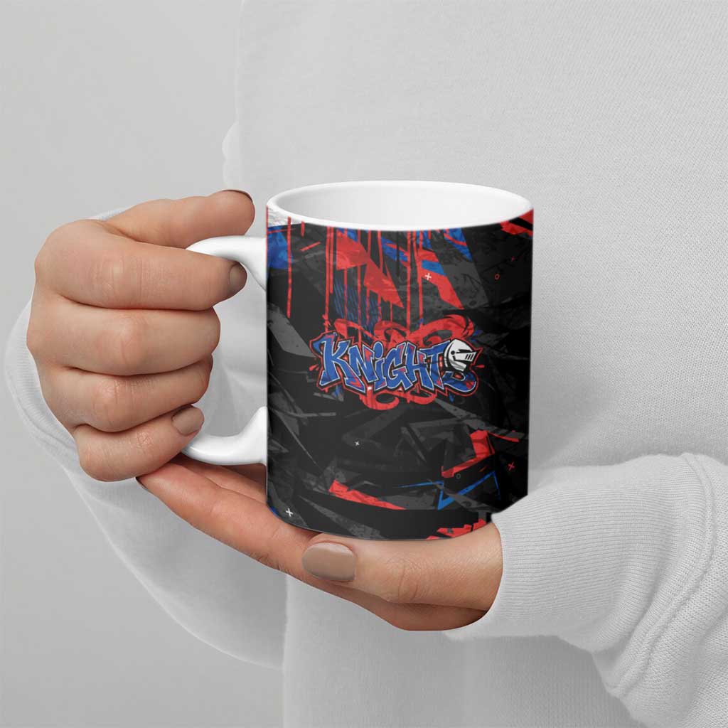Personalized Newcastle Knights Ceramic Mug Graffiti Grunge Abstract Urban Street Style Design