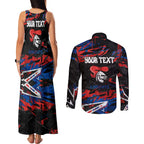 Personalized Newcastle Knights Couples Matching Tank Maxi Dress and Long Sleeve Button Shirt Graffiti Grunge Abstract Urban Street Style Design
