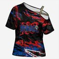 Personalized Newcastle Knights Cross Shoulder Shirt Graffiti Grunge Abstract Urban Street Style Design