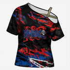 Personalized Newcastle Knights Cross Shoulder Shirt Graffiti Grunge Abstract Urban Street Style Design