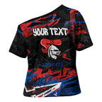 Personalized Newcastle Knights Cross Shoulder Shirt Graffiti Grunge Abstract Urban Street Style Design