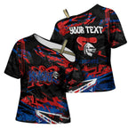 Personalized Newcastle Knights Cross Shoulder Shirt Graffiti Grunge Abstract Urban Street Style Design