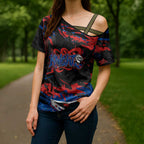 Personalized Newcastle Knights Cross Shoulder Shirt Graffiti Grunge Abstract Urban Street Style Design