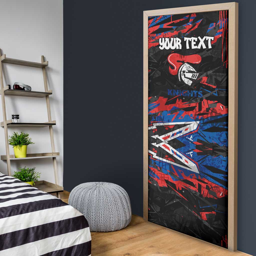 Personalized Newcastle Knights Door Cover Graffiti Grunge Abstract Urban Street Style Design