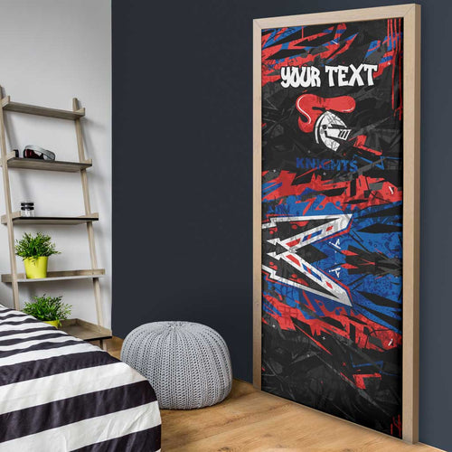 Personalized Newcastle Knights Door Cover Graffiti Grunge Abstract Urban Street Style Design