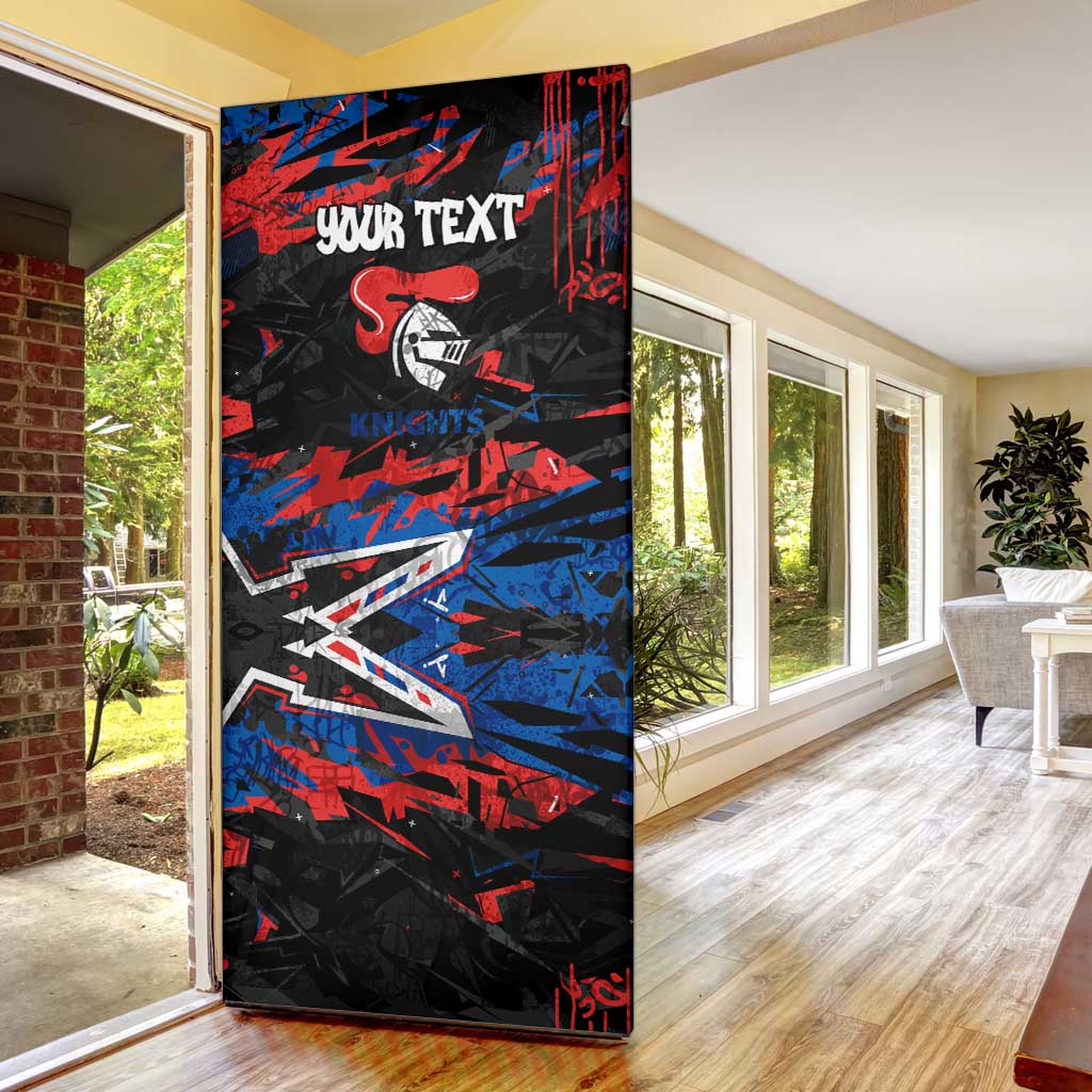 Personalized Newcastle Knights Door Cover Graffiti Grunge Abstract Urban Street Style Design
