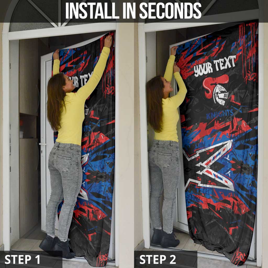 Personalized Newcastle Knights Door Cover Graffiti Grunge Abstract Urban Street Style Design