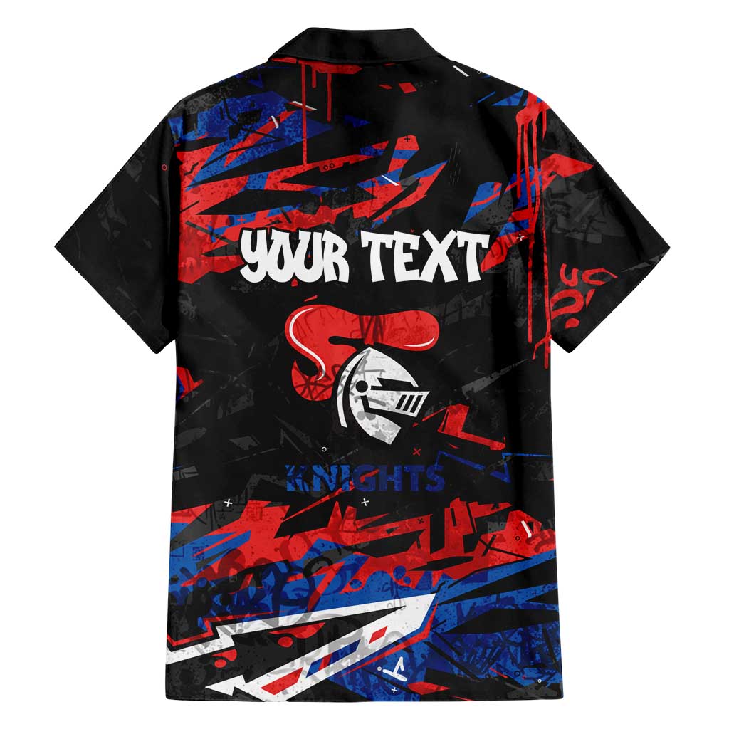Personalized Newcastle Knights Family Matching Mermaid Dress and Hawaiian Shirt Graffiti Grunge Abstract Urban Street Style Design