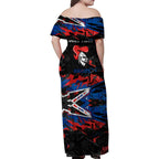 Personalized Newcastle Knights Family Matching Off Shoulder Maxi Dress and Hawaiian Shirt Graffiti Grunge Abstract Urban Street Style Design