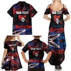 Personalized Newcastle Knights Family Matching Summer Maxi Dress and Hawaiian Shirt Graffiti Grunge Abstract Urban Street Style Design