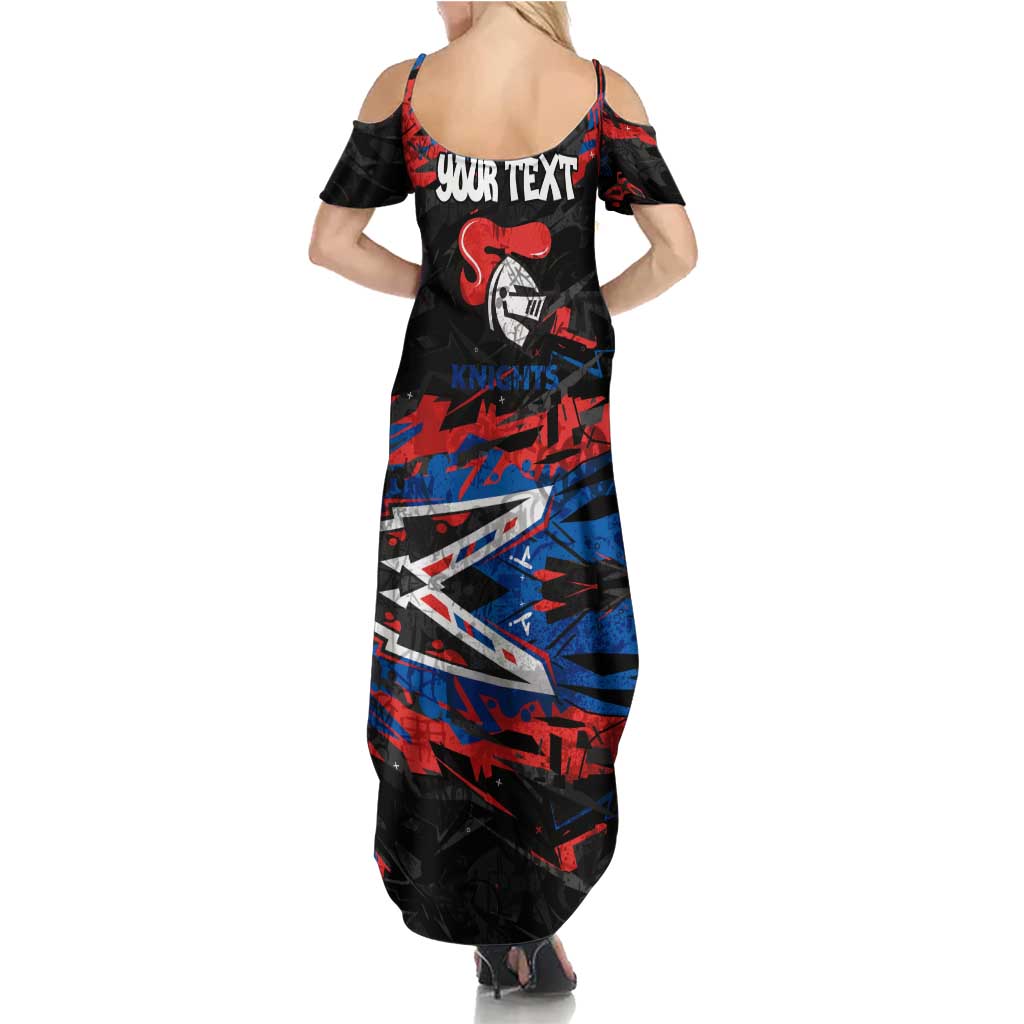 Personalized Newcastle Knights Family Matching Summer Maxi Dress and Hawaiian Shirt Graffiti Grunge Abstract Urban Street Style Design