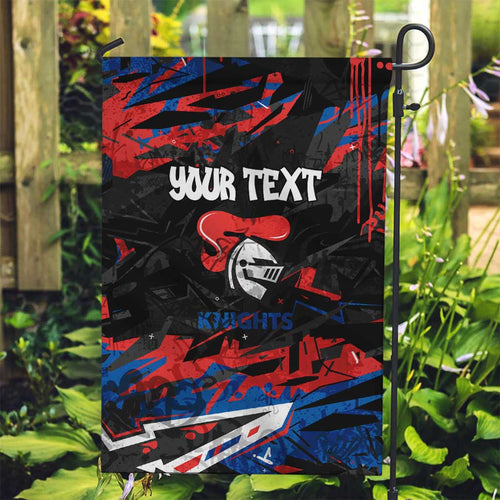Personalized Newcastle Knights Garden Flag Graffiti Grunge Abstract Urban Street Style Design