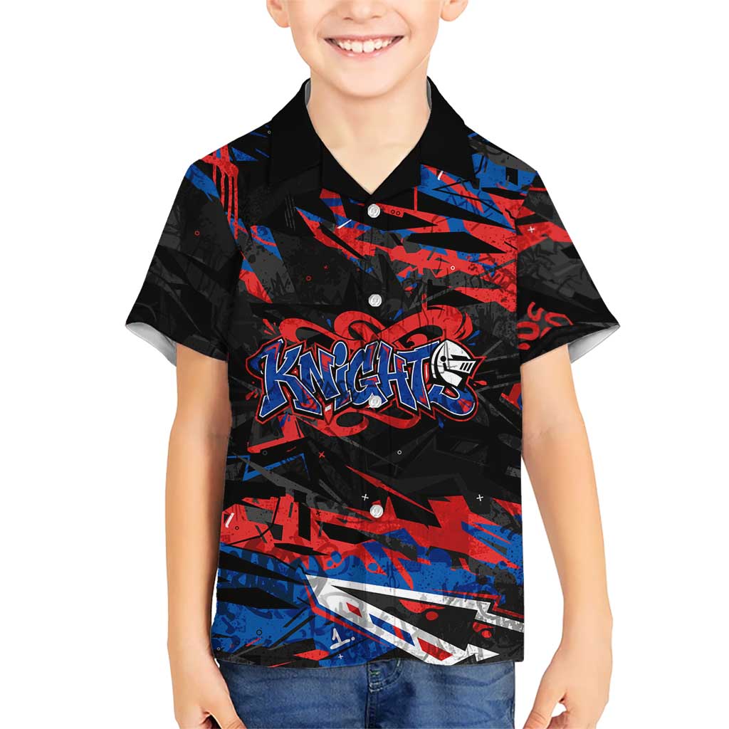 Personalized Newcastle Knights Hawaiian Shirt Graffiti Grunge Abstract Urban Street Style Design