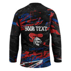 Personalized Newcastle Knights Hockey Jersey Graffiti Grunge Abstract Urban Street Style Design