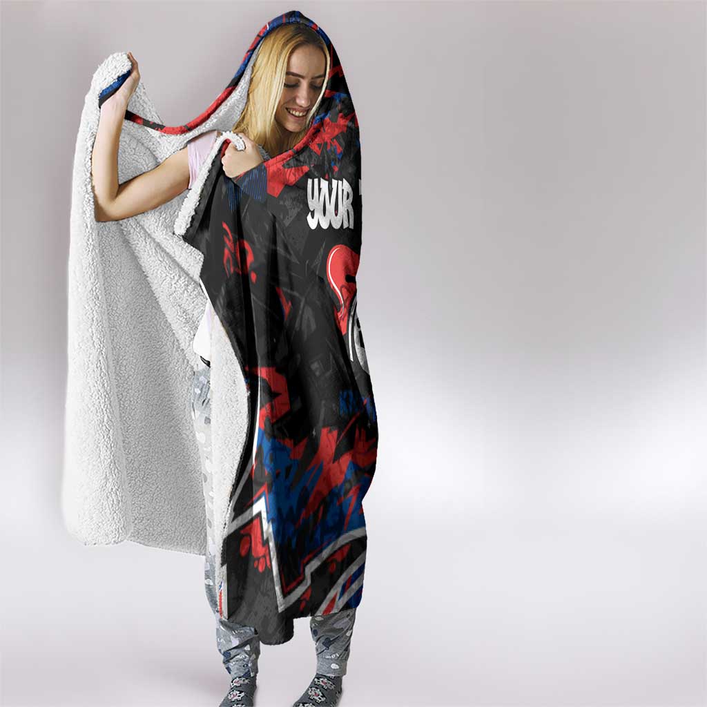 Personalized Newcastle Knights Hooded Blanket Graffiti Grunge Abstract Urban Street Style Design
