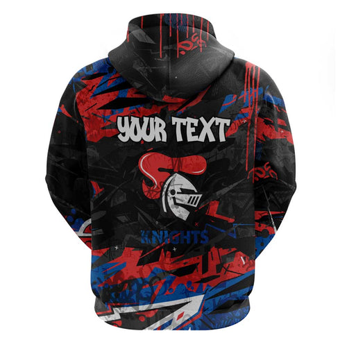 Personalized Newcastle Knights Hoodie Graffiti Grunge Abstract Urban Street Style Design