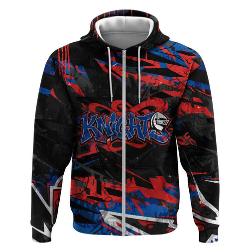 Personalized Newcastle Knights Hoodie Graffiti Grunge Abstract Urban Street Style Design