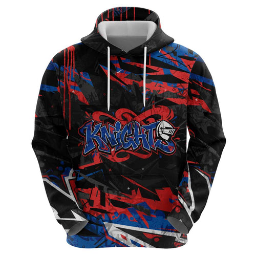 Personalized Newcastle Knights Hoodie Graffiti Grunge Abstract Urban Street Style Design