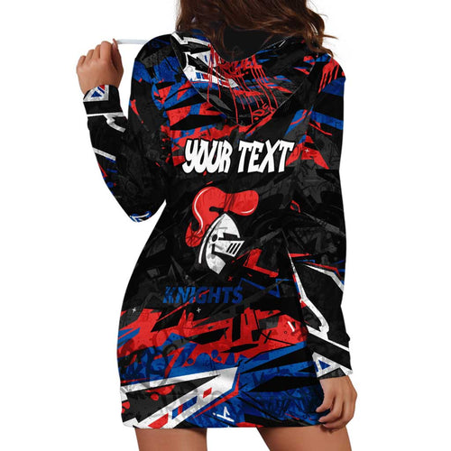 Personalized Newcastle Knights Hoodie Dress Graffiti Grunge Abstract Urban Street Style Design