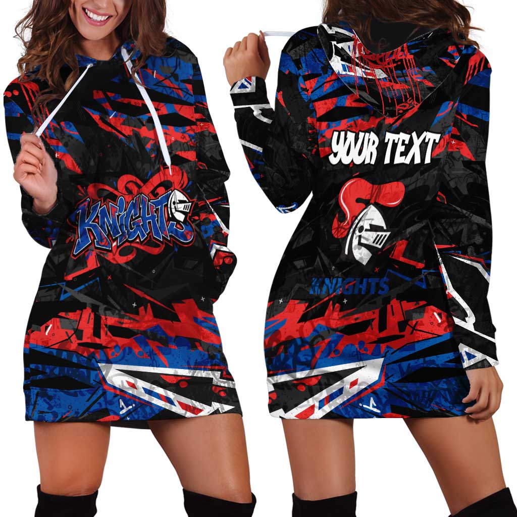 Personalized Newcastle Knights Hoodie Dress Graffiti Grunge Abstract Urban Street Style Design