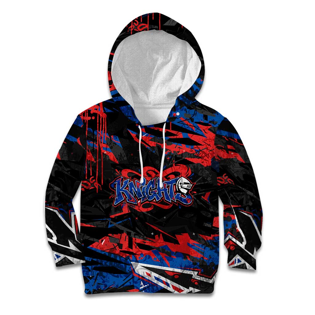 Personalized Newcastle Knights Kid Hoodie Graffiti Grunge Abstract Urban Street Style Design