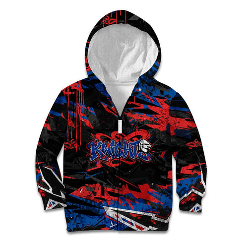 Personalized Newcastle Knights Kid Hoodie Graffiti Grunge Abstract Urban Street Style Design