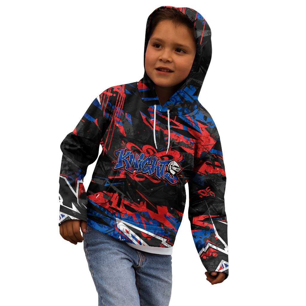 Personalized Newcastle Knights Kid Hoodie Graffiti Grunge Abstract Urban Street Style Design