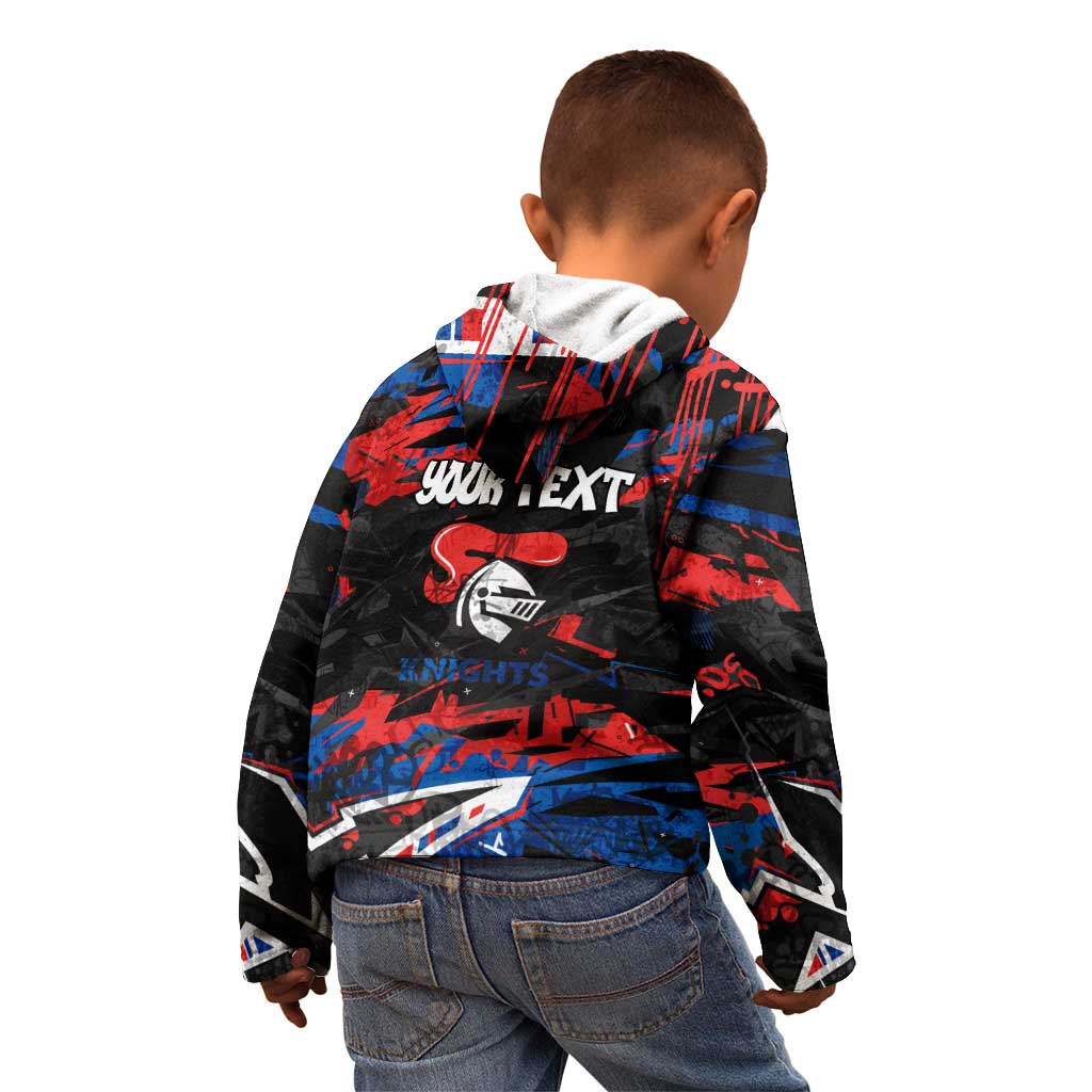 Personalized Newcastle Knights Kid Hoodie Graffiti Grunge Abstract Urban Street Style Design
