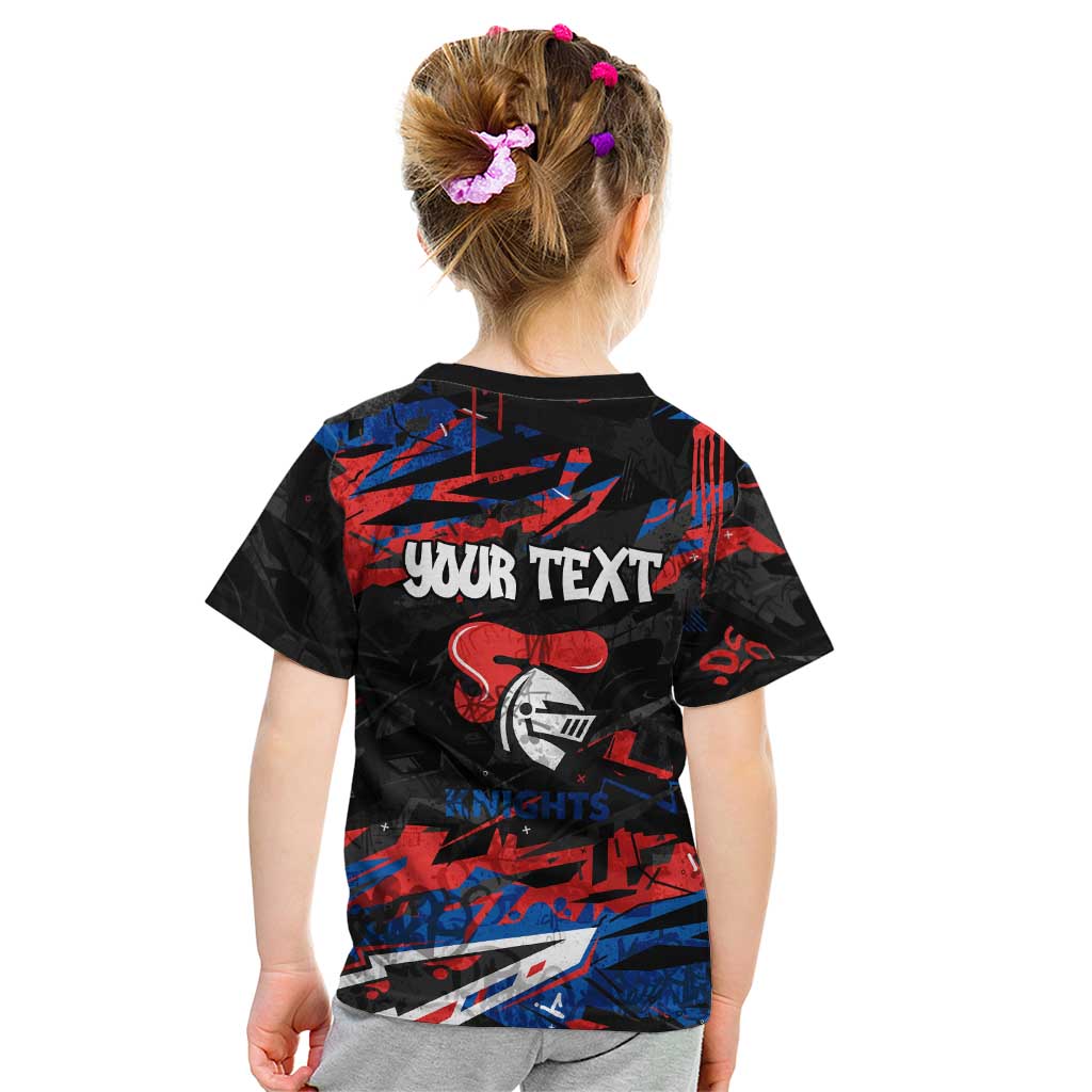 Personalized Newcastle Knights Kid T Shirt Graffiti Grunge Abstract Urban Street Style Design