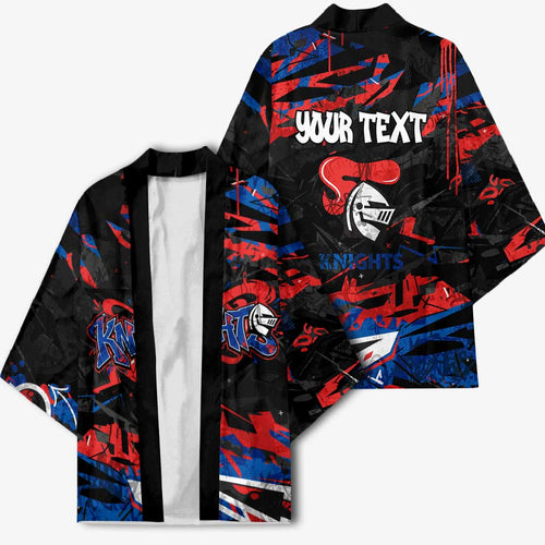 Personalized Newcastle Knights Kimono Graffiti Grunge Abstract Urban Street Style Design
