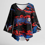 Personalized Newcastle Knights Kimono Sleeve Blouse Graffiti Grunge Abstract Urban Street Style Design