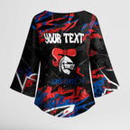 Personalized Newcastle Knights Kimono Sleeve Blouse Graffiti Grunge Abstract Urban Street Style Design