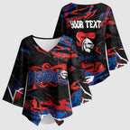 Personalized Newcastle Knights Kimono Sleeve Blouse Graffiti Grunge Abstract Urban Street Style Design