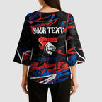 Personalized Newcastle Knights Kimono Sleeve Blouse Graffiti Grunge Abstract Urban Street Style Design