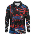 Personalized Newcastle Knights Long Sleeve Polo Shirt Graffiti Grunge Abstract Urban Street Style Design