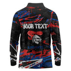 Personalized Newcastle Knights Long Sleeve Polo Shirt Graffiti Grunge Abstract Urban Street Style Design