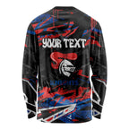 Personalized Newcastle Knights Long Sleeve Shirt Graffiti Grunge Abstract Urban Street Style Design