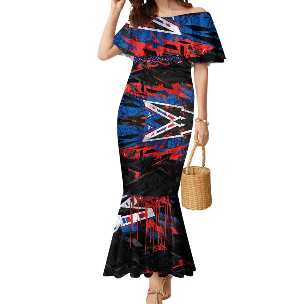 Personalized Newcastle Knights Mermaid Dress Graffiti Grunge Abstract Urban Street Style Design