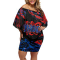 Personalized Newcastle Knights Off Shoulder Short Dress Graffiti Grunge Abstract Urban Street Style Design