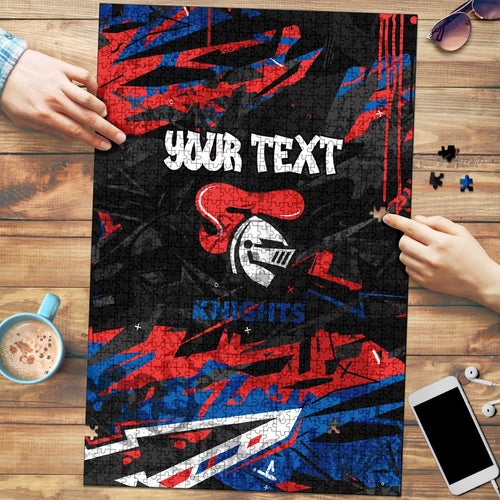 Personalized Newcastle Knights Puzzle Graffiti Grunge Abstract Urban Street Style Design