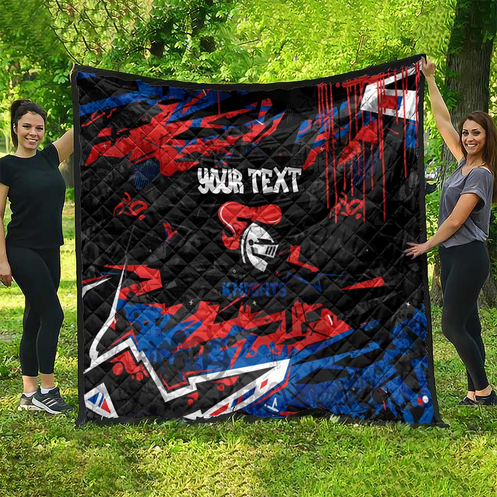 Personalized Newcastle Knights Quilt Graffiti Grunge Abstract Urban Street Style Design