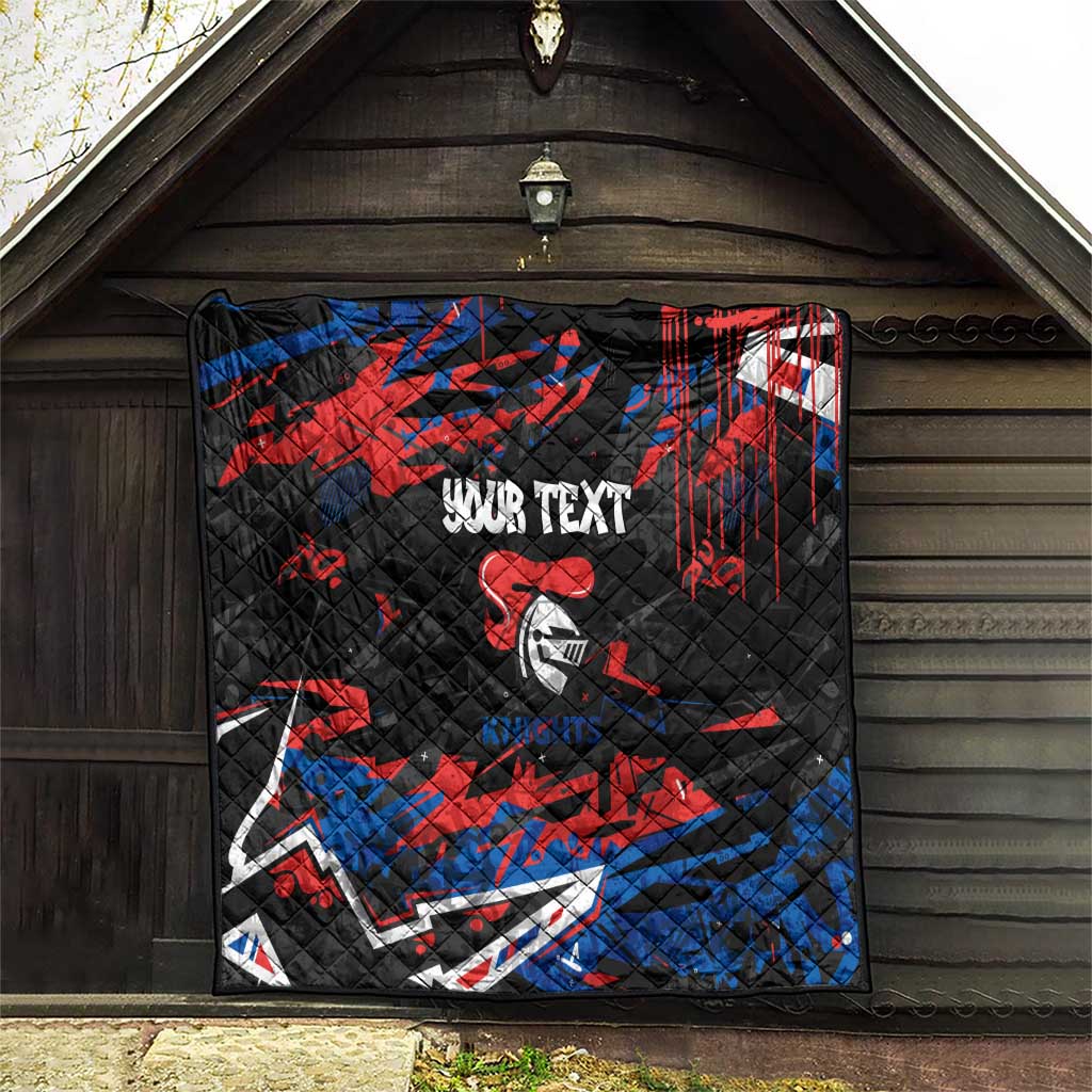 Personalized Newcastle Knights Quilt Graffiti Grunge Abstract Urban Street Style Design