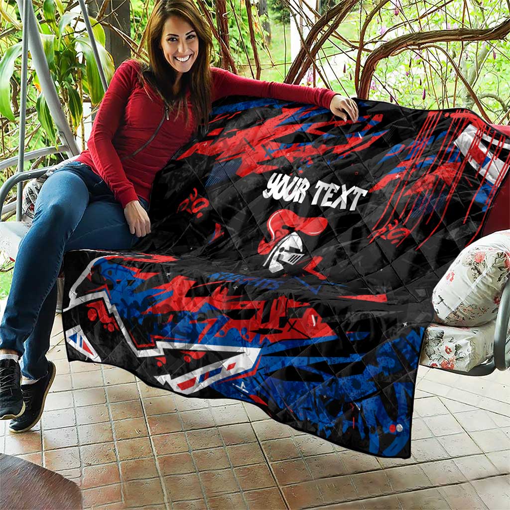 Personalized Newcastle Knights Quilt Graffiti Grunge Abstract Urban Street Style Design