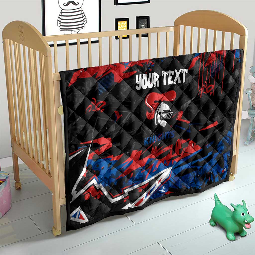 Personalized Newcastle Knights Quilt Graffiti Grunge Abstract Urban Street Style Design