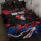 Personalized Newcastle Knights Quilt Bed Set Graffiti Grunge Abstract Urban Street Style Design