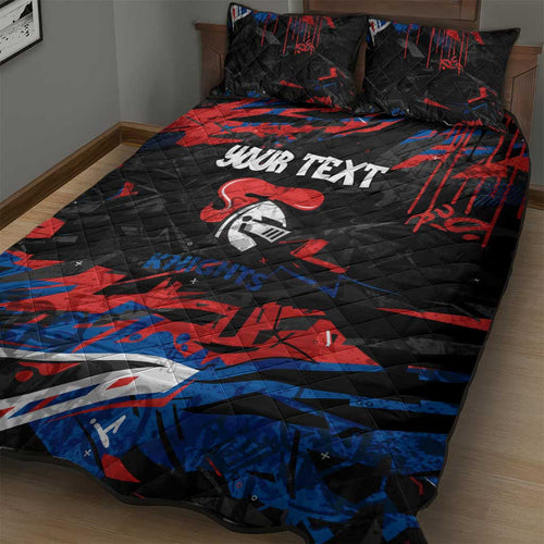 Personalized Newcastle Knights Quilt Bed Set Graffiti Grunge Abstract Urban Street Style Design