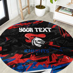 Personalized Newcastle Knights Round Carpet Graffiti Grunge Abstract Urban Street Style Design