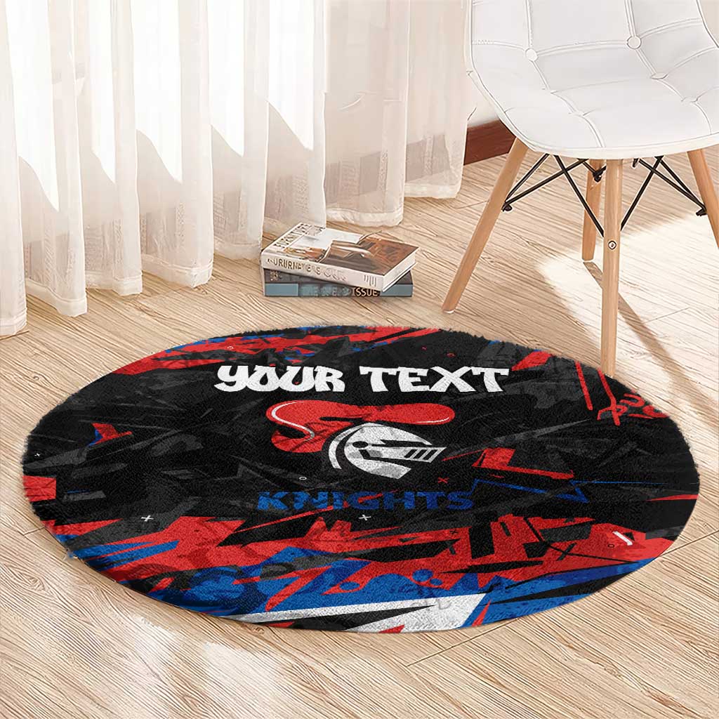 Personalized Newcastle Knights Round Carpet Graffiti Grunge Abstract Urban Street Style Design