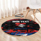 Personalized Newcastle Knights Round Carpet Graffiti Grunge Abstract Urban Street Style Design