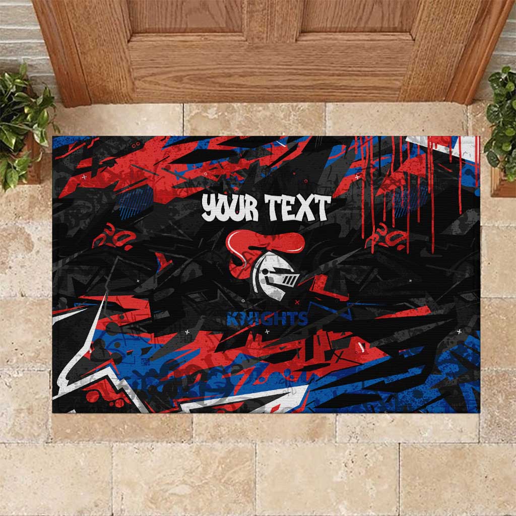 Personalized Newcastle Knights Rubber Doormat Graffiti Grunge Abstract Urban Street Style Design